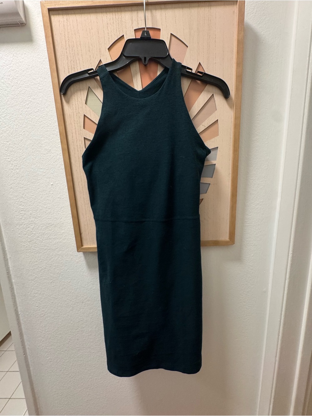 Sleeveless Dark Green Halter Athletic Dress
